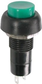 PBS-11B green, Кнопка без фиксации OFF-(ON) (1A 250VAC), зеленая