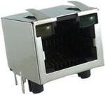 RJHSE538504, Conn RJ-45 F 32 POS 1.02mm Solder RA Thru-Hole 48 Terminal 4 Port Tray