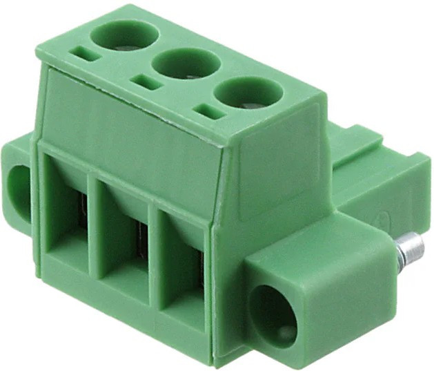 MSTB 2.5/ 3-STF, Conn Terminal Block F 3 POS 5mm Screw RA Panel Mount 12A