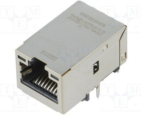 MX-93463-5206, Гнездо, RJ45, MXMag, PIN: 8, экранированный,с LED, позолота, на PCB