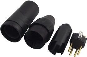 AX4MB-AU, Аудио разъем XLR, 4 контакт(-ов), Штекер, Монтаж на Кабель, Контакты с Покрытием из Золота