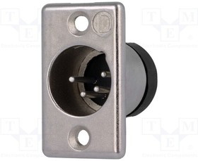 703-0400, Гнездо; XLR; "папа"; PIN: 4; прямой; пайка; Контакты: латунь; 50В; 10А