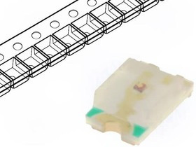 OF-SMD2012G, Светодиод, SMD, 0805, зеленый, 50-100мкд, 120°, Упаковка бобина