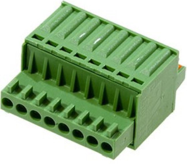 ESC250V-08P, Клеммник 8 конт. "гнездо" шаг 2.50 мм с фиксат., пружинный зажим (пров. 28-20AWG/ до 0.