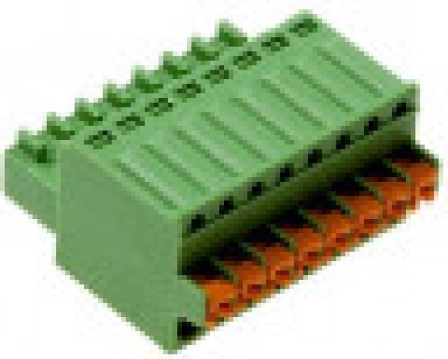 ESC250V-08P, Клеммник 8 конт. "гнездо" шаг 2.50 мм с фиксат., пружинный зажим (пров. 28-20AWG/ до 0.