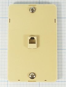Гнездо телефонное 6P4C-6C, на панель, наружний провод, беж