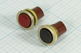 Размыкатель кнопочный без фиксации (SPST), ON-(OFF), красный, 220В/4А, d21мм; №1186 R ПКн\250\ 4\(NC)\d21\мет\ кр\\2C\К2-2\