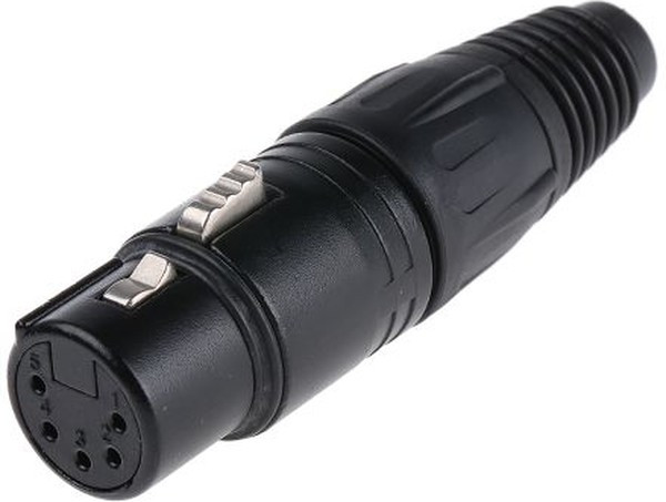 NC5FX-BAG, XLR Connectors 5P F CBLE END X SER BLACK/SILVER