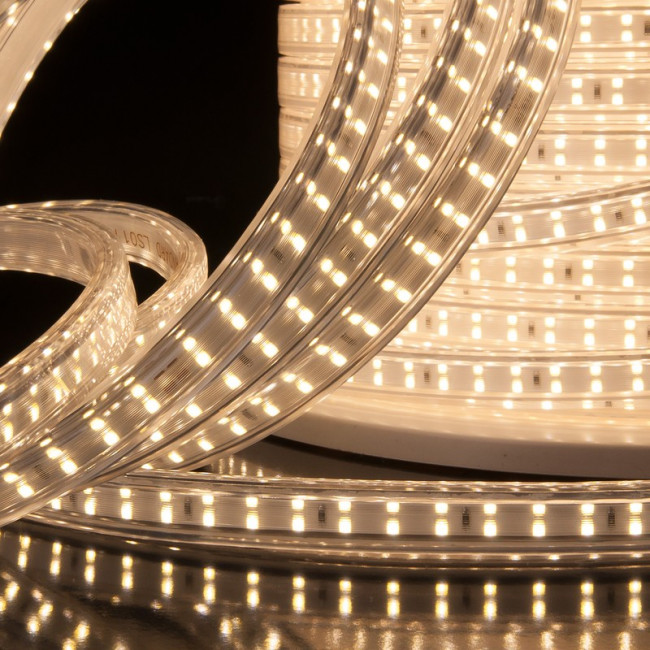 LS011 220V/ Лента светодиодная Premium 220V 18W 180Led 2835 IP65, 4200K дневной белый, 50 м, двухрядная