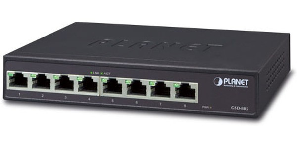 GSD-805 SOHO коммутатор 8-Port 1000Base-T Desktop Gigabit Ethernet Switch - Internal Power