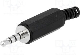 FC68124, Телефонный аудио разъем, 4 контакт(-ов), Штекер, 3.5 мм, Монтаж на Кабель