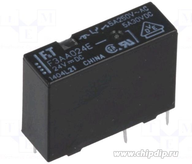 FTR-F3AA024E-HA, Реле: электромагнитное, SPST-NO, Uобмотки: 24ВDC, 5A/250ВAC, 5А FTR-F3AA024E-HA, Реле: электромагнитное, SPST-NO, Uобмотки: 24ВDC, 5A/250ВAC, 5А