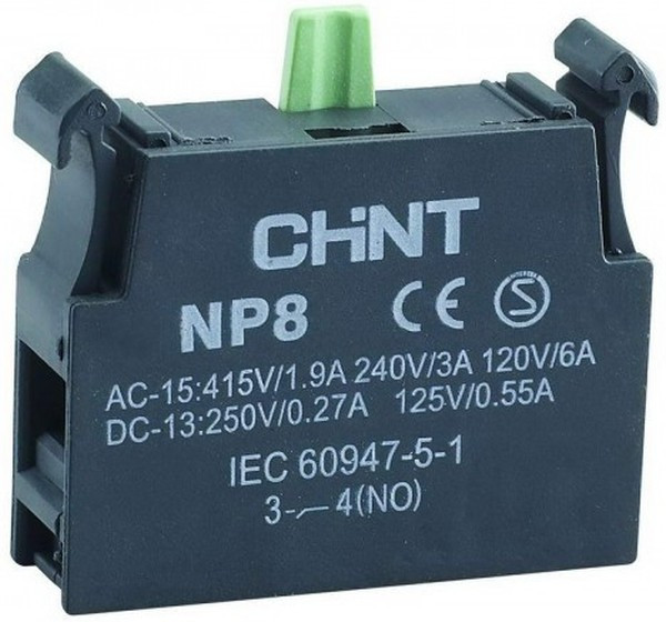Блок контактный 1НО для NP8 (R) CHINT 669998 Блок контактный 1НО для NP8 (R) CHINT 669998