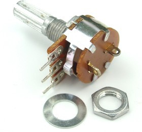 S16KN1-B100K, L20KC, 100 кОм, Резистор переменный с выключателем S16KN1-B100K, L20KC, 100 кОм, Резистор переменный с выключателем