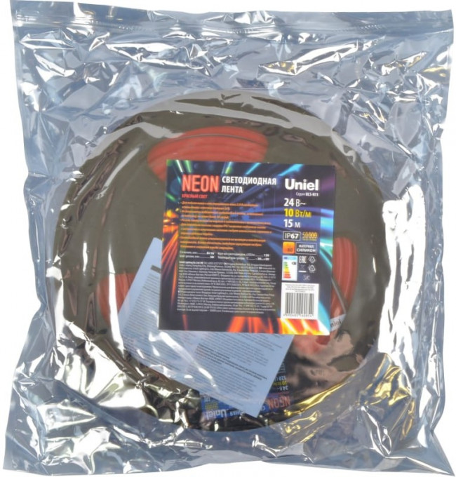 Светодиодная гибкая герметичная лента ULS-N11-2835- 120LED/m-8mm- IP67-DC24V-10W/m-15M-RED UL-00009101
