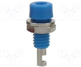 D-222, Гнездо; "банан" 2мм; 10А; синий; никелированные; изолированный