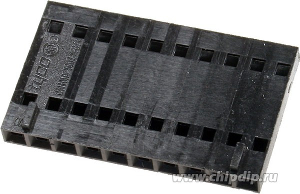 104257-9, Корпус разъема, Серия AMPMODU MTE, Гнездо, 10 вывод(-ов), 2.54 мм