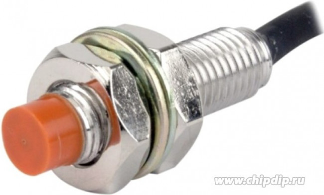 PR08-2DN Индуктивный трёхпроводный датчик в стандартном корпусе 30мм с индикатором и кабелем 2м, M8x1, NPN НО, зона срабатывания 2мм