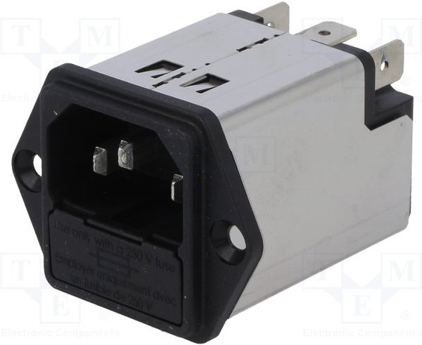 5200.0123.1, AC Power Entry Modules SCREW-ON 1-POLE 1A