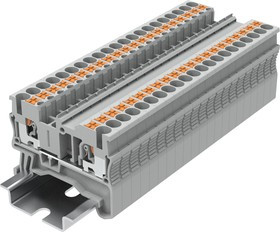 TP2.5-2-GY, Клемма на DIN-рейку push-in. 2.5 мм2 2 конт. проходная серая