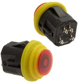 SB572 IP65 on-(off) ф16mm 3A/250V, Кнопочный переключатель SB572, IP65, ON-OFF, 2P+2L (подсветка), D-16 мм, 3 A, 250 В, 50 мОм