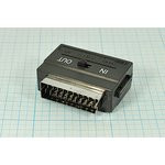 Штекер СКАРТ-гнездо 3RCA+гнездо miniDIN, 4P, ON-ON