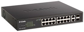 DL-DGS-1100-18PV2/A3A, Настраиваемый L2коммутатор с 16 портами10/100/ 1000Base-Tи2 комбо-портами1000Base- T/SFP(16 портов PoE 802.3af/at,PoE