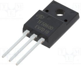 AOTF5B60D, Транзистор: IGBT, 600В, 5А, 12,5Вт, TO220F, Eвыкл: 0,04мДж