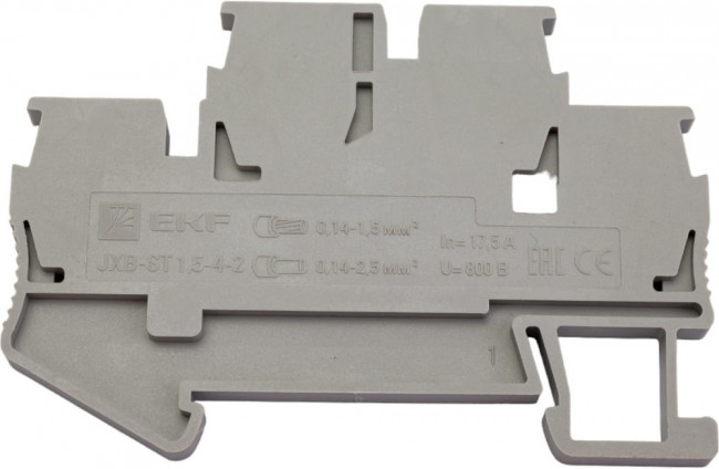 Колодка клеммная JXB-ST-1.5 17.5А двойная пружинная сер. PROxima EKF plc-jxb-st-1.5-4-2