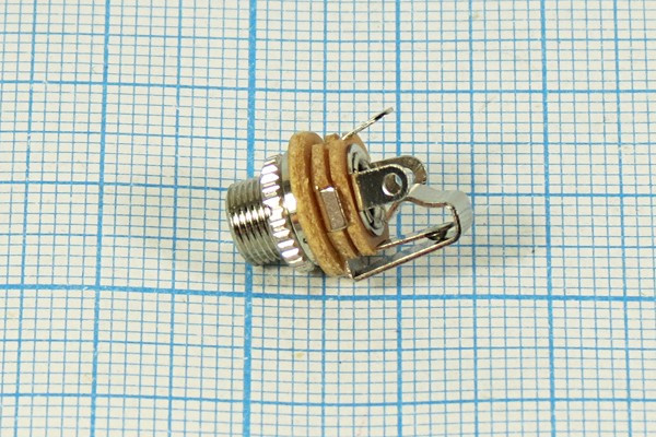 Гнездо 3,5моно, 3C, панель М6, металл, ON-OFF, PY-302; №1502 гн 3,5моно\3C\пан М6\мет\ON-OFF\PY-302\