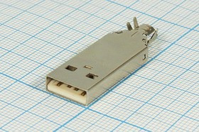 Штекер USB, Тип A, 4 контакта, на кабель; №9474 штек USB \A\4C\каб\\\USB-4M
