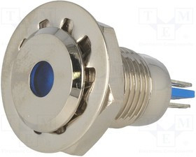 GQ12F-D/B/24, Индикат.лампа: LED, плоский, 24ВDC, Отв: d12мм, IP67, под пайку GQ12F-D/B/24, Индикат.лампа: LED, плоский, 24ВDC, Отв: d12мм, IP67, под пайку