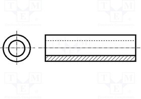 FIX-3-18, Полиамидная стойка, диаметр внутренний/ внешний=3,2/5мм L=18мм