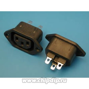 AC-2, Разъем питания 220В C13, гнездо на блок, 10A AC-2, Разъем питания 220В C13, гнездо на блок, 10A