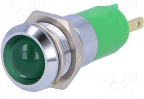 SMBD14224, Индикат.лампа: LED, вогнутый, 24-28ВDC, Отв: d14,2мм, IP67, металл