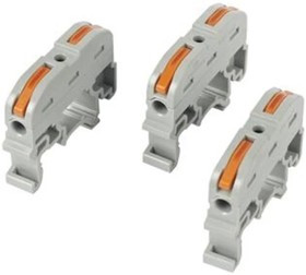 081-19-100, Соединительная проходная клемма 1 полюс на DIN-рейку СК-411-1 (0.4-2.5мм² и 0.5-4.0мм²) (5шт./уп.) HLT