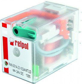 R4N-2014-23-1024-WTLD, Реле 4 переключ. 24VDC, 7A/250VAC 4PDT