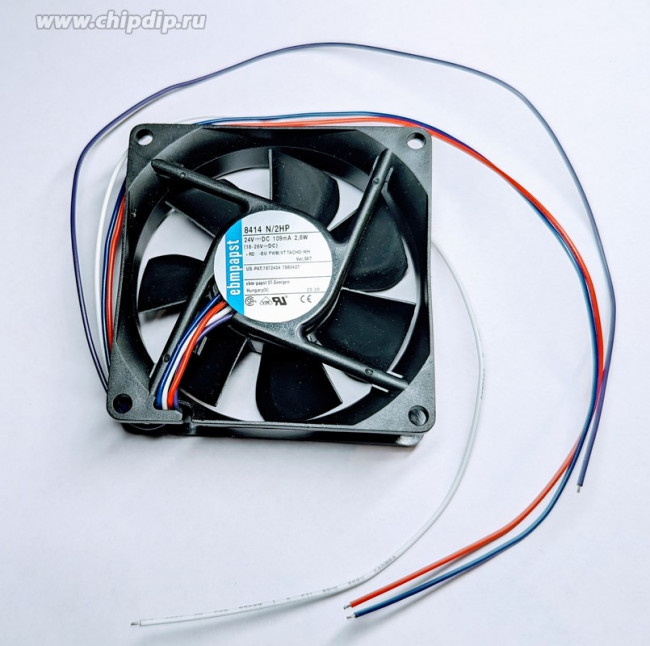 8414N/2HP, 8400 N Series Axial Fan, 24 V dc, DC Operation, 79m³/h, 2.6W, IP20, 80 x 80 x 25mm 8414N/2HP, 8400 N Series Axial Fan, 24 V dc, DC Operation, 79m³/h, 2.6W, IP20, 80 x 80 x 25mm