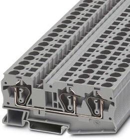 3036466, ST 6-TWIN Series Grey Feed Through Terminal Block
