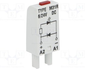 M31R, Защитный модуль, Монтаж: панелька, Индикация: LED, Цвет: красный