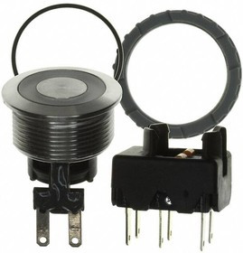 1241.6934.1124000, Pushbutton Switches Dbl Pole 5A 125VAC 22MM RI SF BL