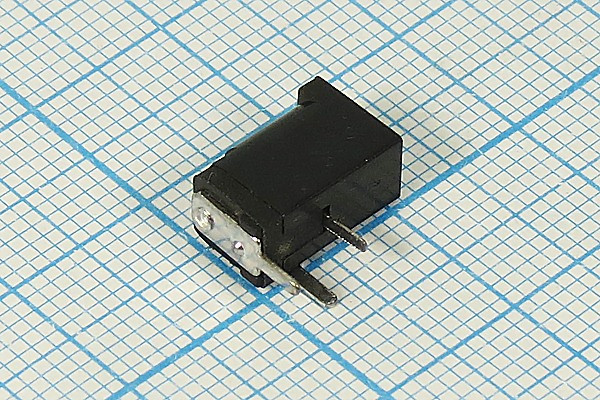 Разъем питания DC розетка, d1.35 D3.8, 3C, ON-OFF, на плату, угловой, DJK-05