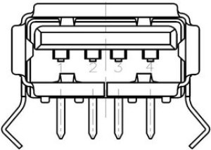 292303-6, USB 2.0 1 Shrouded 4 Female Type-A Plugin USB Connectors