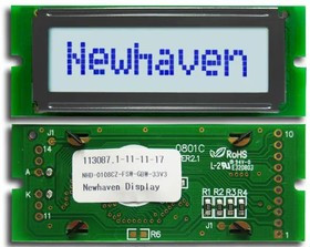 NHD-0108CZ-FSW-GBW-33V3, LCD Character Display Modules &amp; Accessories STN-GRAY Transfl 69.0 x 27.0