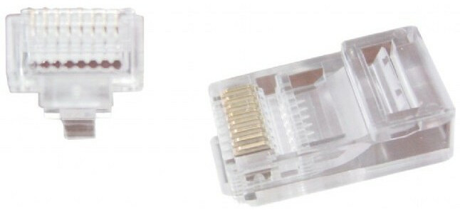 Вилка RJ-45 (8P8C) LC-PTU-01/100 универсальная. кат.5e. со сквозным отверстием (100 шт.)