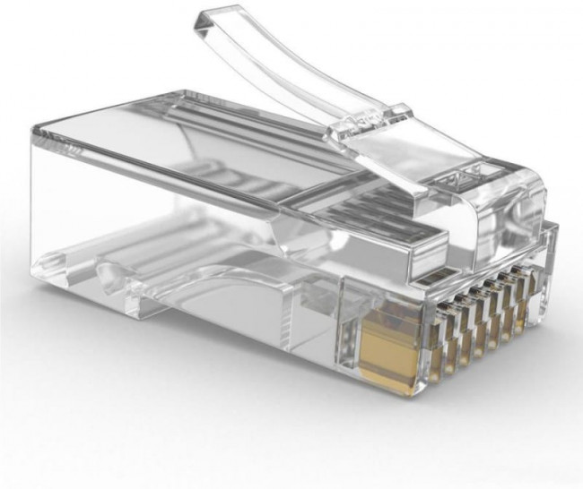 Вилка RJ-45 (8P8C) LC-PTU-01/100 универсальная. кат.5e. со сквозным отверстием (100 шт.)