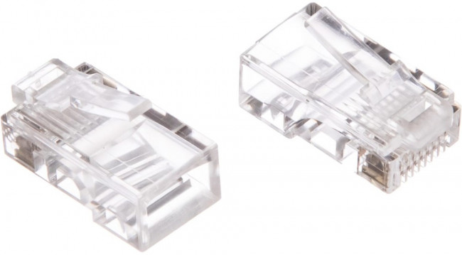 Вилка RJ-45 (8P8C) LC-PTU-01/100 универсальная. кат.5e. со сквозным отверстием (100 шт.)