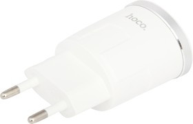 Блок питания (сетевой адаптер) HOCO C38A с 2 USB портами 2,4 A белый