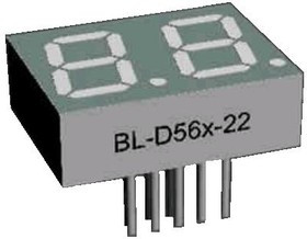 BL-D56A-21UY, Индикатор желтый 25.00х19.00мм 75мКд, общий катод