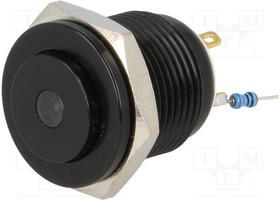 V16-10S-12B-B, Переключатель: антивандальный, Пол: 2, SPST-NO, 2A/36ВDC, IP65